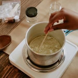 Hand-poured candle with soy wax